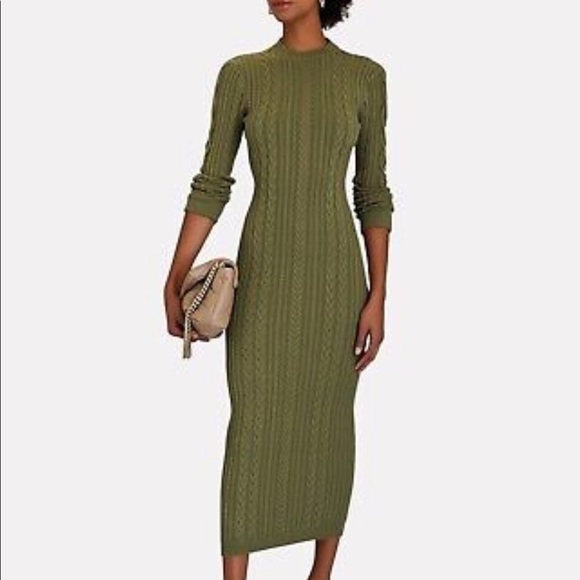 Ronny Kobo Collection Dresses & Skirts - Ronny Kobo Green Eire Open Back Cable Knit Sweater Dress- Women’s Sm